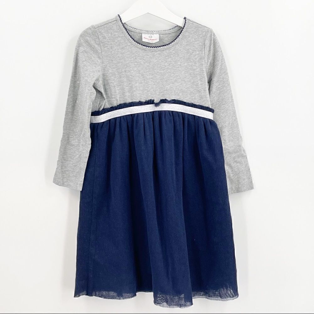 Hanna Andersson tulle dress - navy blue and gray - Girls EU 110 / US 5